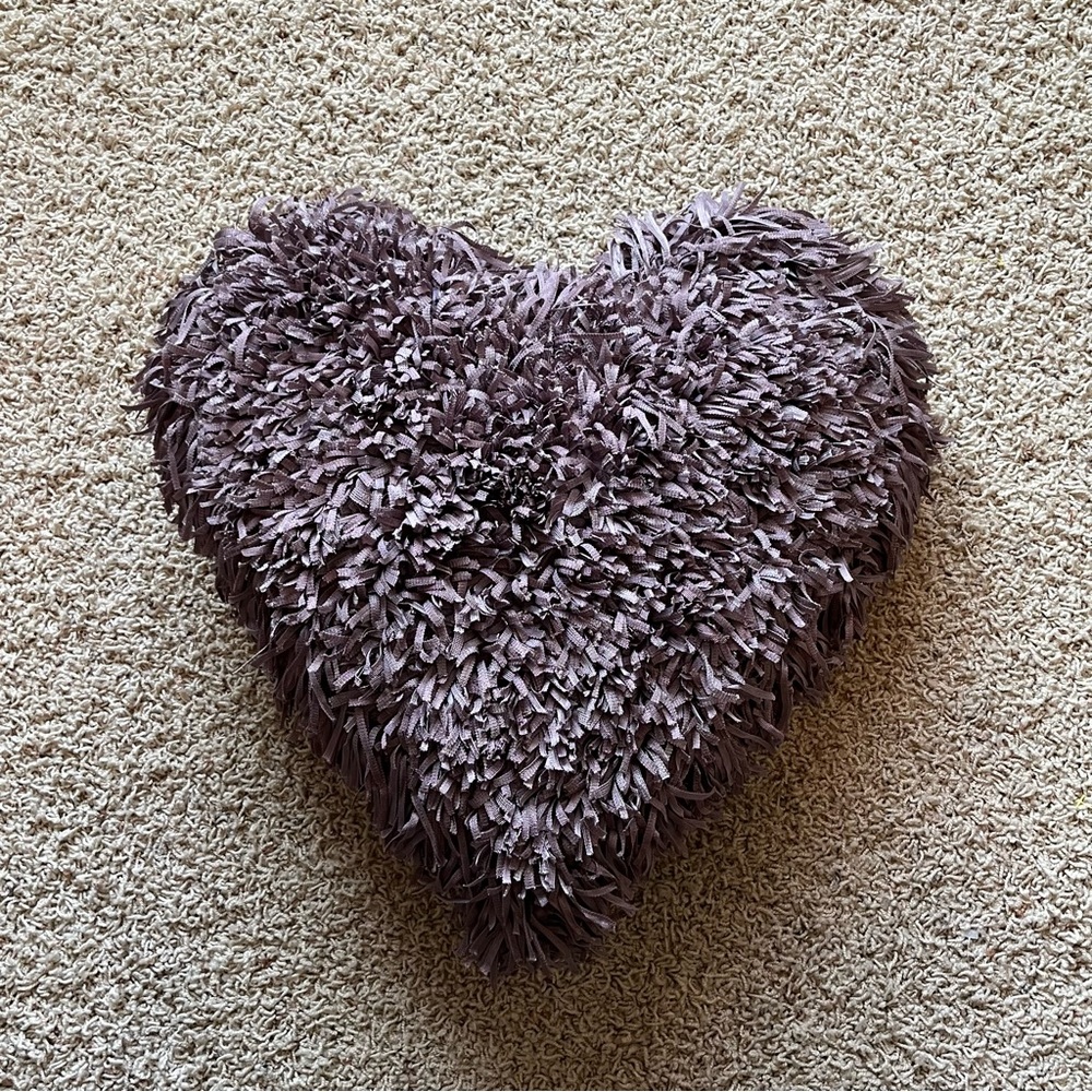 Mina Victory Heart Lavender Shag Throw Pillow Purple y2k